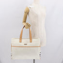 BURBERRY Black label Tote Bag Canvas White Silver Auth bs32562-20