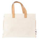 BURBERRY Black label Tote Bag Canvas White Silver Auth bs32562-2