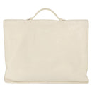 HERMES Sac Adepeche 41 Hand Bag Leather White Silver Auth bs32563-2