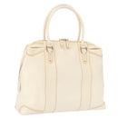 FENDI Hand Bag Patent leather White Silver Auth bs32564-1