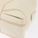 FENDI Hand Bag Patent leather White Silver Auth bs32564-14