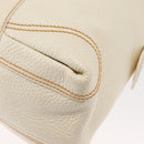 FENDI Hand Bag Patent leather White Silver Auth bs32564-16