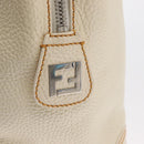 FENDI Hand Bag Patent leather White Silver Auth bs32564-17