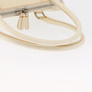 FENDI Hand Bag Patent leather White Silver Auth bs32564-7