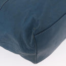 GIVENCHY Hand Bag Leather 2way Blue Silver Auth bs32565-16