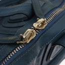 GIVENCHY Hand Bag Leather 2way Blue Silver Auth bs32565-19