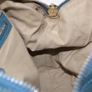 GIVENCHY Hand Bag Leather 2way Blue Silver Auth bs32565-21