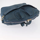 GIVENCHY Hand Bag Leather 2way Blue Silver Auth bs32565-6