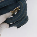 GIVENCHY Hand Bag Leather 2way Blue Silver Auth bs32565-7