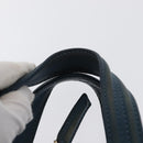 GIVENCHY Hand Bag Leather 2way Blue Silver Auth bs32565-14