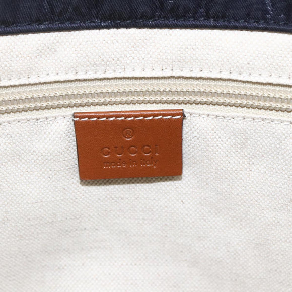 GUCCI GG Nylon Tote Bag Navy 282439 Auth bs32568