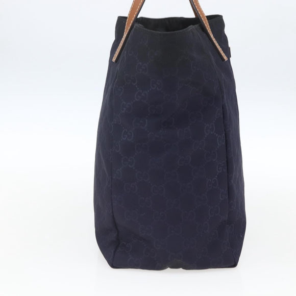 GUCCI GG Nylon Tote Bag Navy 282439 Auth bs32568