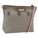 GUCCI GG Canvas Shoulder Bag Nylon Khaki Silver 314529 Auth bs32570-1