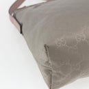 GUCCI GG Canvas Shoulder Bag Nylon Khaki Silver 314529 Auth bs32570-13