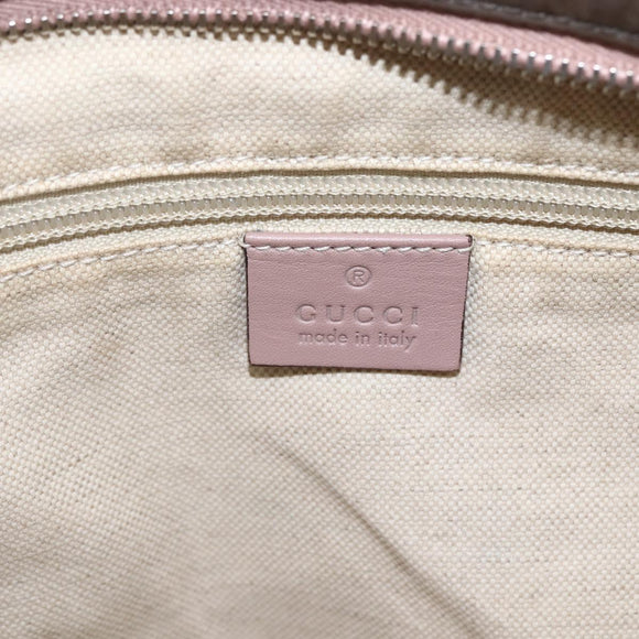 GUCCI GG Canvas Shoulder Bag Nylon Khaki Silver 314529 Auth bs32570
