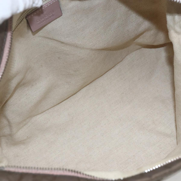 GUCCI GG Canvas Shoulder Bag Nylon Khaki Silver 314529 Auth bs32570
