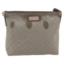 GUCCI GG Canvas Shoulder Bag Nylon Khaki Silver 314529 Auth bs32570-2