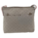 GUCCI GG Canvas Shoulder Bag Nylon Khaki Silver 314529 Auth bs32570-3