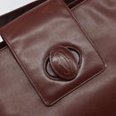 CARTIER Must Line Shoulder Bag Leather Bordeaux Gold Auth bs32574-10