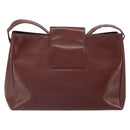 CARTIER Must Line Shoulder Bag Leather Bordeaux Gold Auth bs32574-2