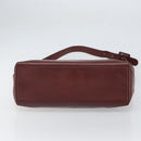 CARTIER Must Line Shoulder Bag Leather Bordeaux Gold Auth bs32574-5