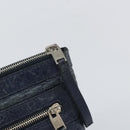 BALENCIAGA Classic Clip L Clutch Bag Leather Navy Silver 273023 Auth bs32576-8