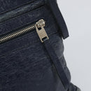 BALENCIAGA Classic Clip L Clutch Bag Leather Navy Silver 273023 Auth bs32576-17