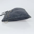 BALENCIAGA Classic Clip L Clutch Bag Leather Navy Silver 273023 Auth bs32576-4