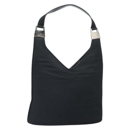 GUCCI Shoulder Bag Nylon Black Silver 001 3010 Auth bs32577