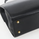 GIVENCHY Hand Bag Leather Black gold Auth bs32578-13