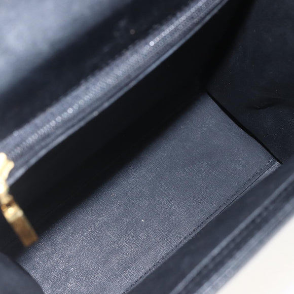 GIVENCHY Hand Bag Leather Black gold Auth bs32578