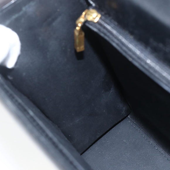 GIVENCHY Hand Bag Leather Black gold Auth bs32578