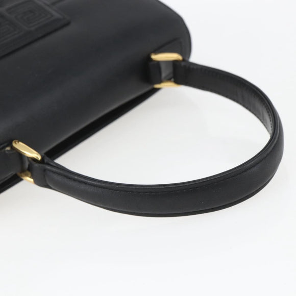 GIVENCHY Hand Bag Leather Black gold Auth bs32578