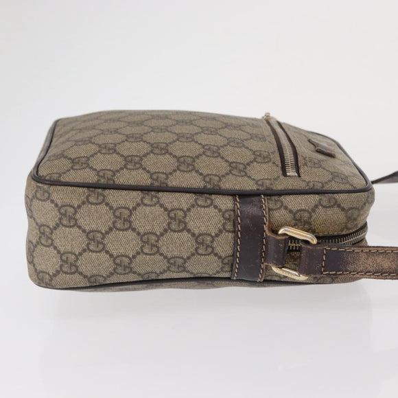 GUCCI GG Supreme Shoulder Bag PVC Beige Gold 233268 Auth bs32580