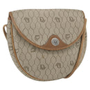 Christian Dior Honeycomb Canvas Shoulder Bag PVC Beige Gold Auth bs32581-1