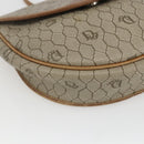 Christian Dior Honeycomb Canvas Shoulder Bag PVC Beige Gold Auth bs32581-11