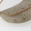 Christian Dior Honeycomb Canvas Shoulder Bag PVC Beige Gold Auth bs32581-13