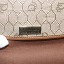 Christian Dior Honeycomb Canvas Shoulder Bag PVC Beige Gold Auth bs32581-14