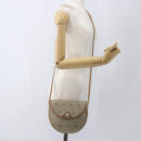 Christian Dior Honeycomb Canvas Shoulder Bag PVC Beige Gold Auth bs32581-18