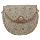 Christian Dior Honeycomb Canvas Shoulder Bag PVC Beige Gold Auth bs32581-2
