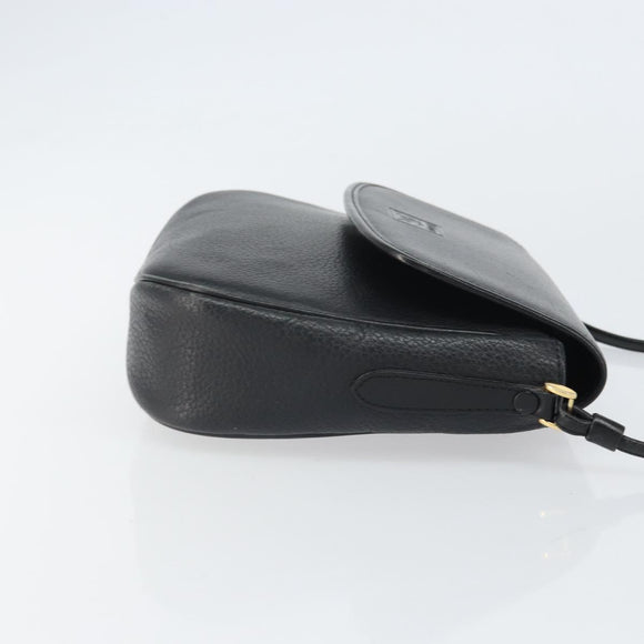 Burberrys Shoulder Bag Leather Black Gold Auth bs32582