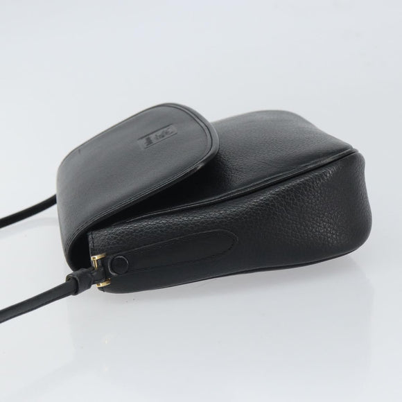 Burberrys Shoulder Bag Leather Black Gold Auth bs32582