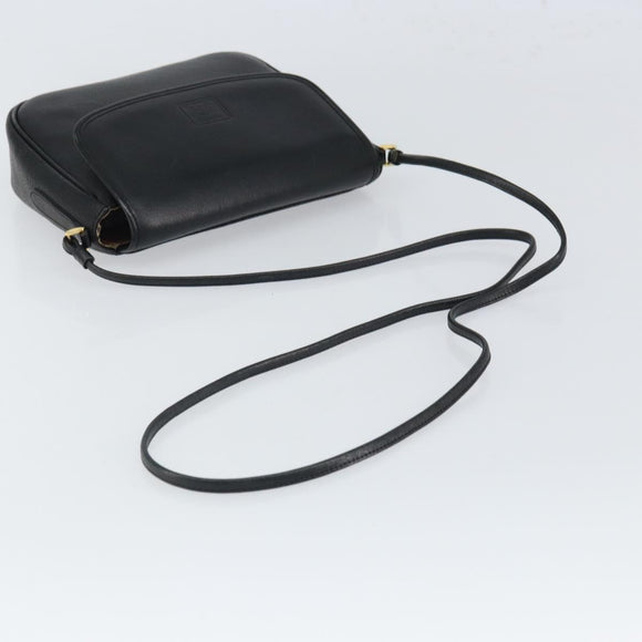 Burberrys Shoulder Bag Leather Black Gold Auth bs32582