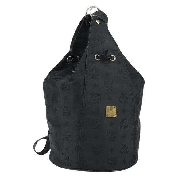 MCM Vicetos Backpack Nylon Black Gold Auth bs32585