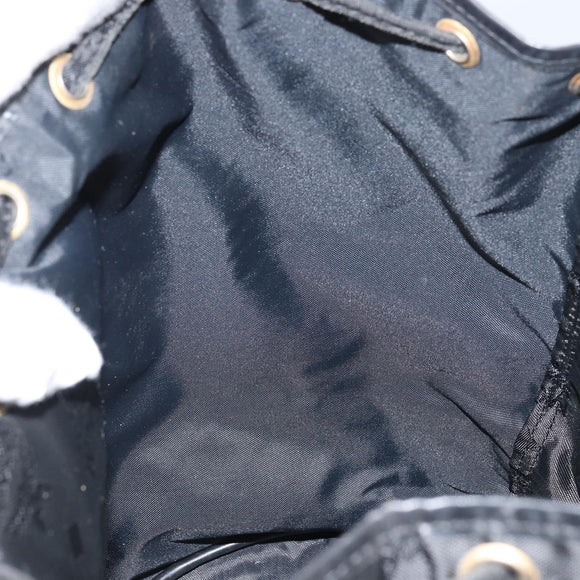 MCM Vicetos Backpack Nylon Black Gold Auth bs32585