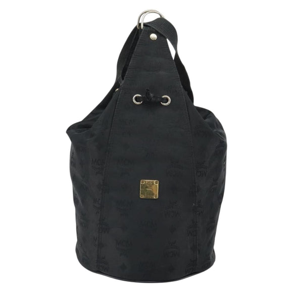 MCM Vicetos Backpack Nylon Black Gold Auth bs32585