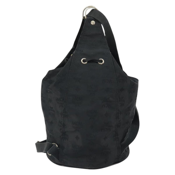 MCM Vicetos Backpack Nylon Black Gold Auth bs32585