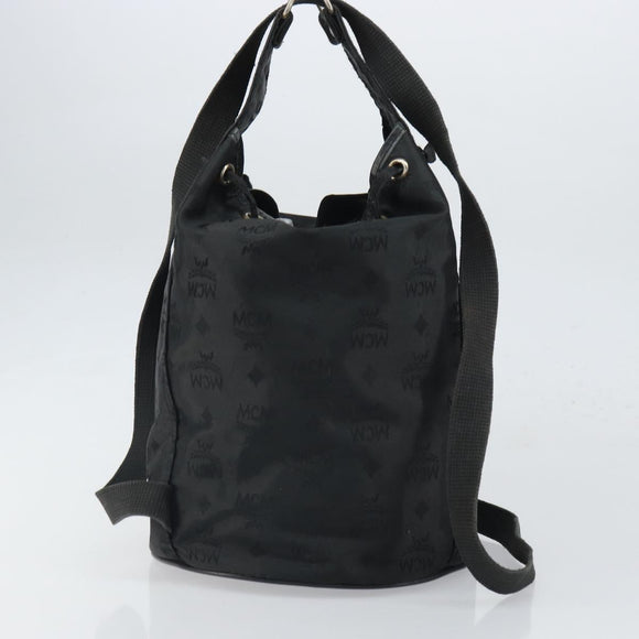 MCM Vicetos Backpack Nylon Black Gold Auth bs32585