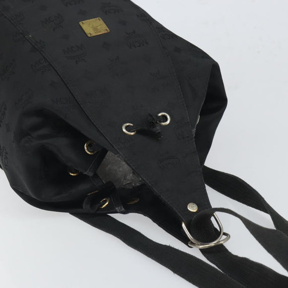 MCM Vicetos Backpack Nylon Black Gold Auth bs32585