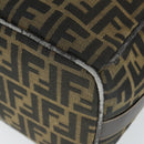 FENDI Zucca Canvas Hand Bag Black Brown Auth bs32586-8